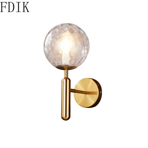 Modern Led Glass Ball Wall Light Round Metal Wall Lamp for Home Industrial Loft Decor Bathroom Kitchen Bedroom Sconce Luminaires ► Photo 1/1