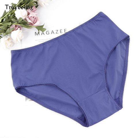 Trufeeling XL-6XL Large Size Women's Seamless Panties with Spandex Solid Color Ultra-thin Ice Silk Underwear Plus Size Briefs ► Photo 1/6
