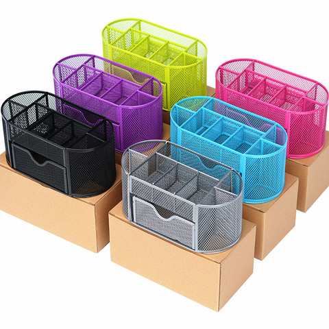 Metal Penalty Organizer Mesh Desk Organizer Table 9 Grids Design Storage Box Drawer Pencil Pen Holder For Neatening Tools ► Photo 1/5