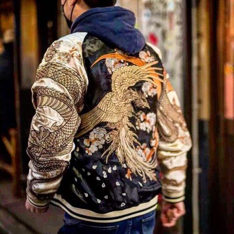 Phoenix Dragon Reversible Jacket Classic yokosuka embroidery men lovers double jacket Mukden carrier yamato-e longfeng coat ► Photo 1/5