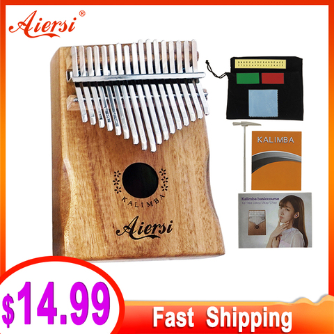 Aiersi Solid Koa 17 Keys Gecko Kalimba Thumb Piano Calimba Musical gift with Song instruction book Tune Hammer and bag ► Photo 1/6