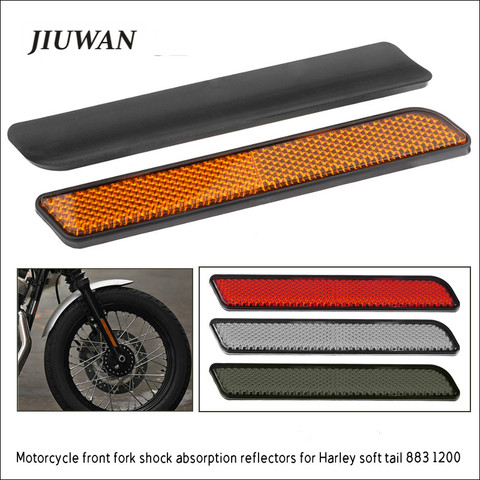 1 Pair Motorcycle Front Fork Reflector Lower Legs Slider Safety Warning Sticker For Harley Soft Tail 833 1200 ► Photo 1/6