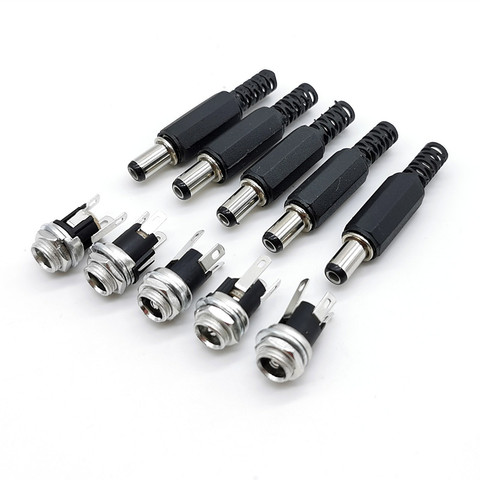 5.5mmx2.1mm 5.5x2.1mm DC Power Supply Plug Connector DC025M Female Metal Panel Mount Socket Jack DC Connectors Terminal Adapter ► Photo 1/3