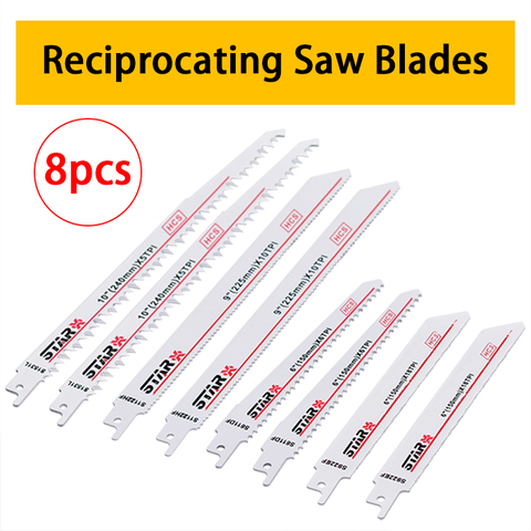 8pc/Set HCS Reciprocating Saw Blades Wood Metal PVC Cutter Blade For Bosch Makita Hitach Power Tools Accessories ► Photo 1/6