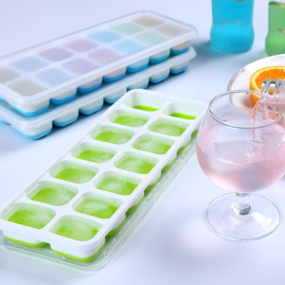 3-pack Silicone Ice Cube Trays With Spill-Resistant Removable Lid, Easy  Release Stackable 21 Cavity