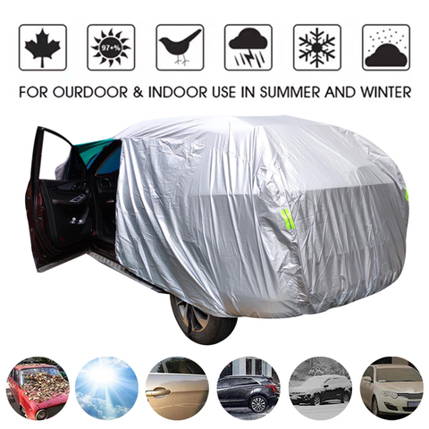 Universal SUV/Sedan Full Car Covers Outdoor Waterproof Sun Rain Snow Protection UV Car Umbrella Silver S-XXL Auto Case Cover ► Photo 1/6