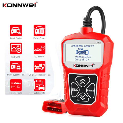 KONNWEI KW310 OBD2 Scanner Automotive Scanner For Car Code Reader Scanner Tools Car Diagnostic Tool Russian Language PK Elm327 ► Photo 1/6
