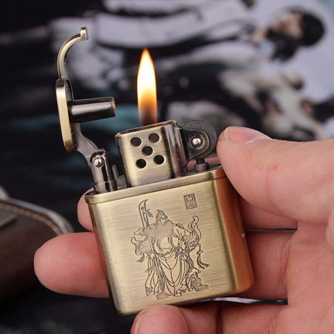 Gas lighter Inflatable Butane Cigarette Lighters Open fire lighter for smoking ► Photo 1/6