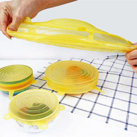 Reusable silicon stretch lids universal lid Silicone food wrap bowl pot lid silicone cover pan cooking Kitchen Stoppers ► Photo 1/6