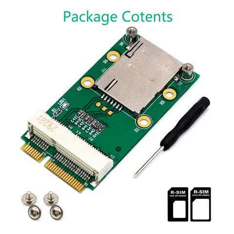 Mini PCI-E Adapter with SIM Card Slot for 3G/4G WWAN HSPA MODEM LTE Mini Card GPS Card for desktop laptop computers ► Photo 1/6