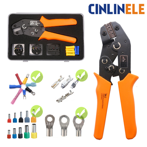 Crimp Pliers Multiple Crimping Dies Set Wire Dupont Terminals Tools For Heat Shrink Connectors Non-Insulated Ferrule Terminals ► Photo 1/6