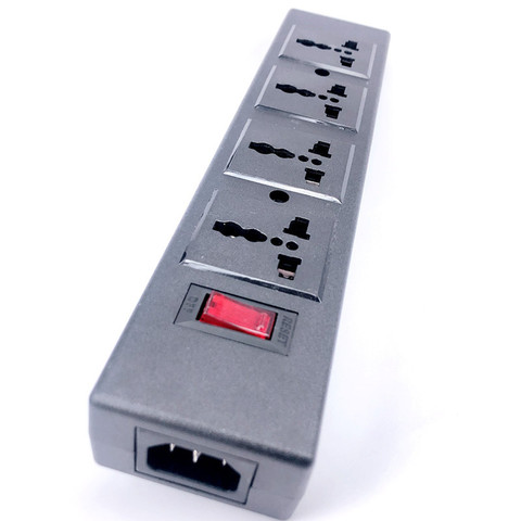 4 Ways PDU Power Strip Universal Power Strip with overload protector 4 Port Socket Outlet extend with Circuit Breaker Switche ► Photo 1/6
