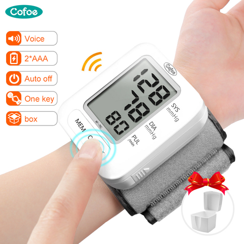 Cofoe Wrist Blood Pressure Monitor Gauge Digital Automatic Tonometer Portable Sphygmomanometer Measuring Pulse Meter Pulsometer ► Photo 1/6