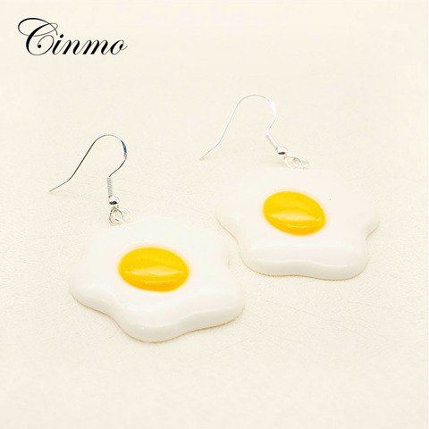 Cinmo 1 Pair Cute Mini Egg Piercing Drop Earrings For Women Girls Creative Handmade Dangle Earrings Wholesale Student Jewelry ► Photo 1/6