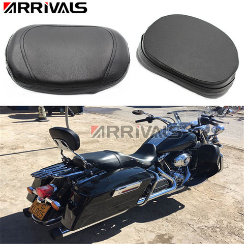 ARRIVAL Motorcycle Accessories Universal Black Leather Rear Passenger Backrest Seat Cushion Pad For Harley Sportster Dyna Honda ► Photo 1/5