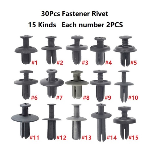 New Mixed Auto Bumper Wheel Eyebrow Fender Plastic Fastener Screw Rivet For All Cars Clip Set ► Photo 1/6