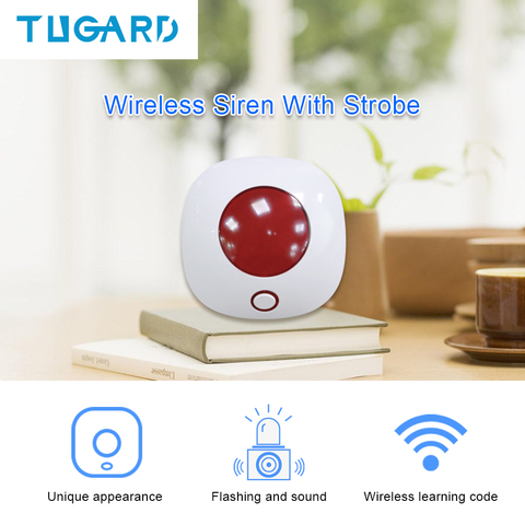 Wireless Siren 433MHz Alarm Mini Horn Siren For Home Security Burglar Alarm Sound System Alarm 110dB Light Flash Strobe Siren ► Photo 1/6