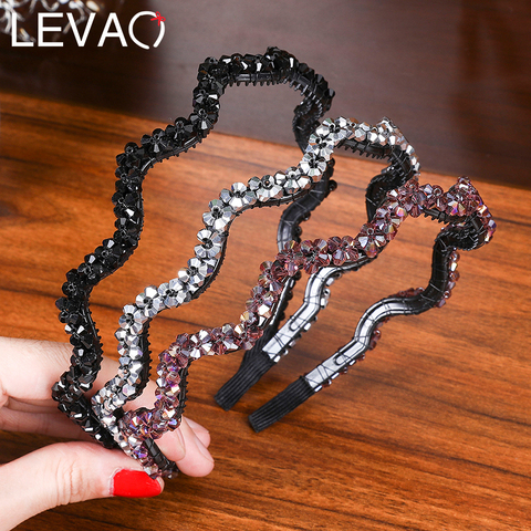 Levao New Shiny Luxury Rhinestone Hair Band Headband Bezel New Diamond Hair Hoop Crystal hairbands Womens Hair Accessories ► Photo 1/6