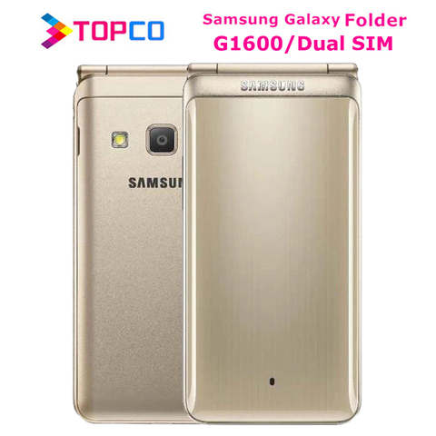 Original Samsung Galaxy Folder G1600 Dual SIM 16GB ROM 2GB RAM Quad Core 8.0MP&5MP 3.8