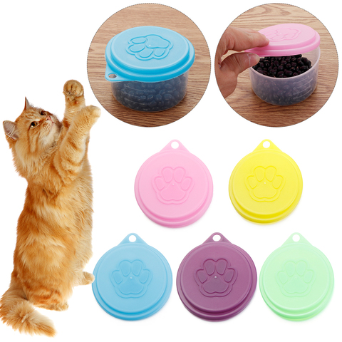 1/3/5pcs Pet Food Tin Cover Dog Cat Bowl Plastic Lids Can Caps Fresh Top Covers Storage Box Cover Pet supplies ► Photo 1/6