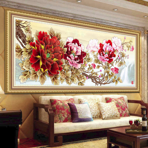 chinese peony flowers large size DIY diamond Painting cross stitch,5d diamond embroidery ► Photo 1/6