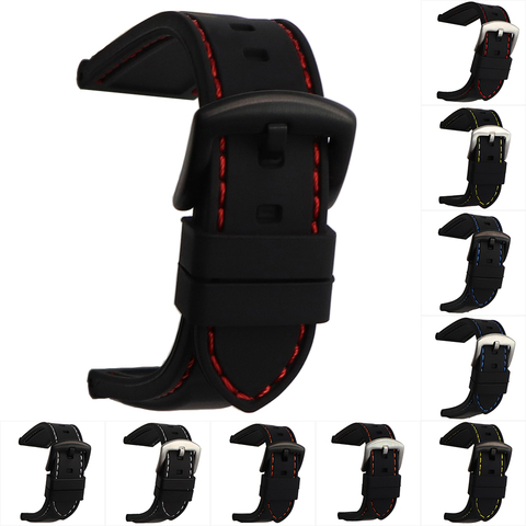 Generic Watchband Silicone Rubber Watch Strap Bands Waterproof 20mm 22mm 24mm  26mm Watches Belt ► Photo 1/6