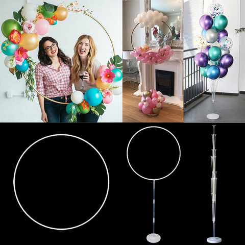 60/80/100cm Round Circle Balloon Wreath Hoop Balloon Ring Arch Bow for Birthday Wedding Decorations Baby Shower Party Navidad ► Photo 1/6