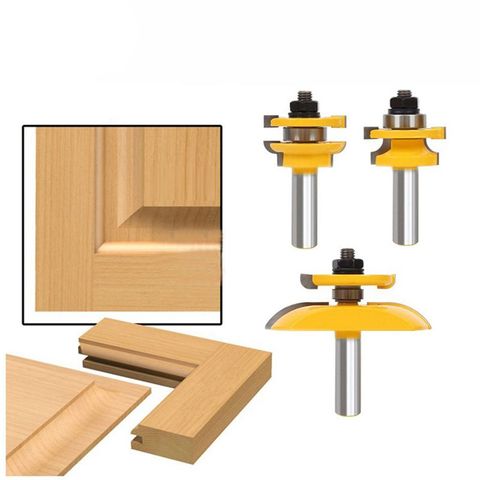 3Pcs 1/2inch Shank Rail & Blade Cutter Panel Cabinet Router Bits Set Milling cutter Power Tools Door knife Wood Cutter ► Photo 1/6