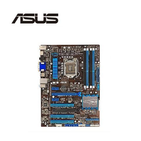 For ASUS P8H77-V LE Computer Motherboard LGA 1155 DDR3 For Intel H77 P8H77 Desktop Mainboard  SATA II PCI-E X16 Used ► Photo 1/1