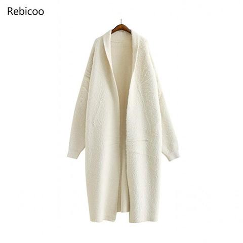 genuine mink cashmere sweater women pure cashmere cardigan knitted mink jacketn winter long fur coat fast shipping ► Photo 1/6