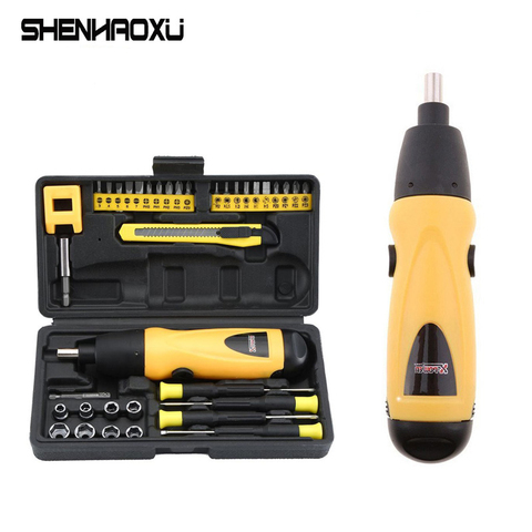 6V Cordless Electric Screwdriver Set Battery Operated Cordless Drill Tool Set Bidirectional Switch Tool Set With 36pcs Screws ► Photo 1/6