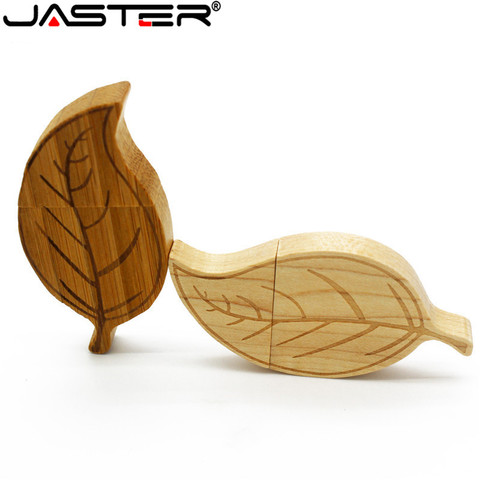 JASTER Free custom logo personality wooden USB flash drive creative gift Leaves u disk bamboo pendrive 4GB 16GB 32GB 64GB hot ► Photo 1/6