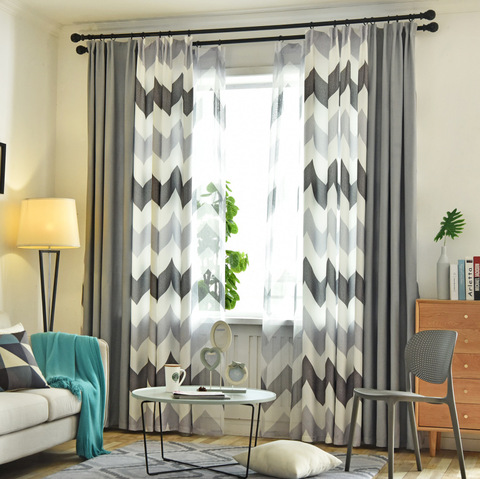 Wave Custom Nordic Style Blackout Finished Curtains For Simple Modern Bedroom Window Curtain Living Room Voilage Rideaux ► Photo 1/6