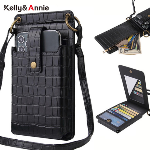 Designer Phone Pocket Small Shoulder Bag For Women Alligator Pu Leather Mini Crossbody Messenger Ladies Bags Wallet Card Purse ► Photo 1/6