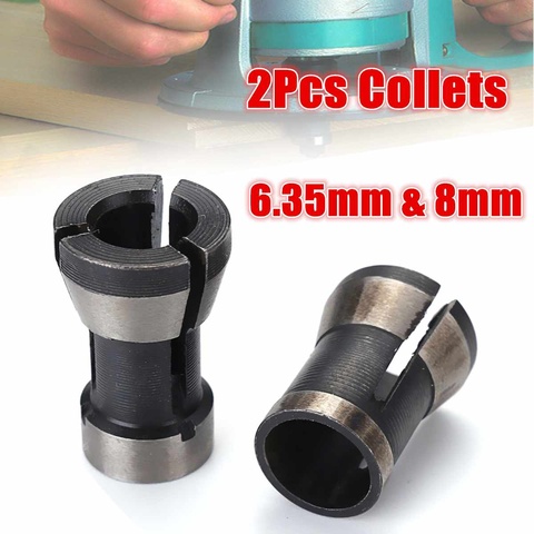 2pcs 6.35mm 8mm Collet Chuck Engraving Trimming Machine Electric Router For Machinery Manufacturing Woodworking Cutter ► Photo 1/6