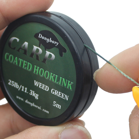 1PCS 5m Carp Fishing Line Hook Link Carp Coated Hooklink Braid Line for Hair Rig 15IB 25IB 35IB Carp Coarse Fishing Tackle ► Photo 1/6