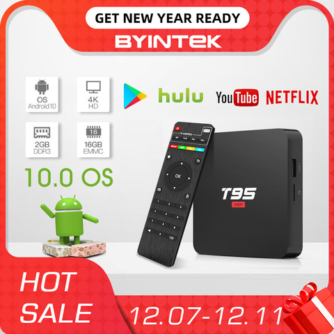 BYINTEK TV Box Android 10.0 OS,2G+16G 2.4G WIFI Chipset3229,Media Player Netflix Hulu,Media player 4K  Youtube ► Photo 1/6