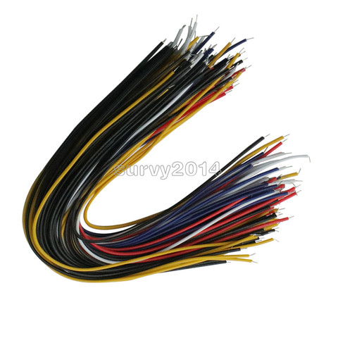 100Pcs Double Head PCB Solder Cable 5 Color 20CM Breadboard Fly Jumper Wire Cable Tinned Conductor ► Photo 1/4