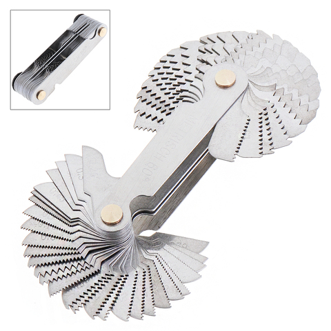Metric Imperial 58pcs Blade US Screw Gauge SAE Whitworth 55 Degree & Metrisch 60 Degree Thread Pitch Gauge for Measuring Tool ► Photo 1/6