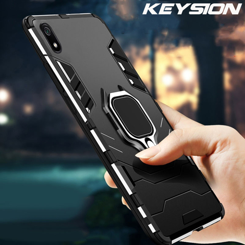 KEYSION Shockproof Armor Case For Xiaomi Redmi 7A 8 8A Note 7 8 Pro k20 Stand Ring Phone Cover for Xiaomi A3 Mi 9T Pro Mi 9 Lite ► Photo 1/6