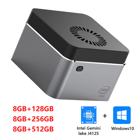 4K Windows 10 Mini PC Box Intel Celeron J4125 Quad Core LPDDR4 8GB 128GB 256GB 512GB SSD USB-C Smart Computer VS LarkBox J4115 ► Photo 1/6