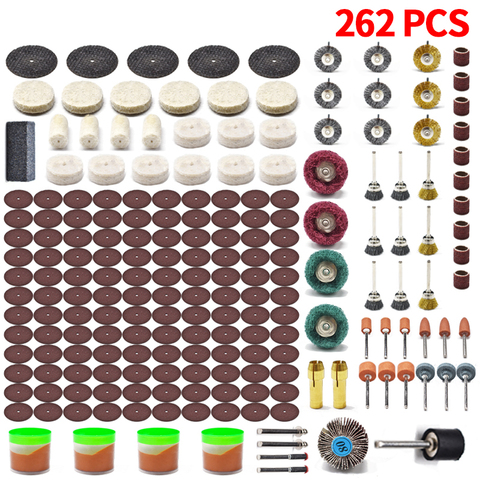 262pcs Electric Mini Drill Bit Kit Abrasive Rotary Tool Accessories Diamond Cutting Discs Sanding Grinding Set for Dremel ► Photo 1/5