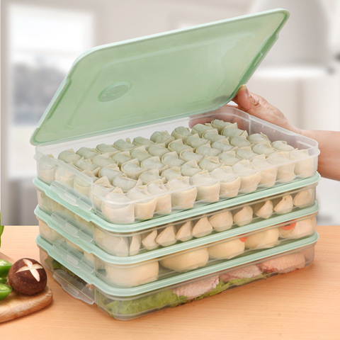 Refrigerator Food Storage Box Kitchen Accessories Organizer Fresh Box Dumplings Vegetable Egg Holder Stackable Microwave ► Photo 1/6