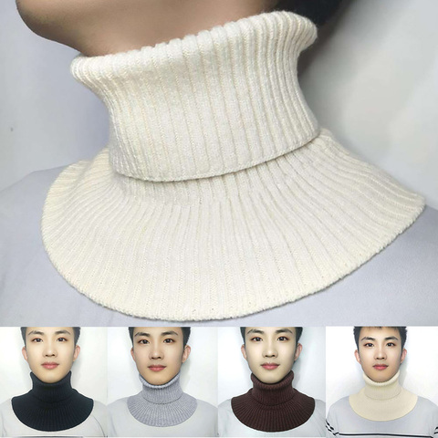 Winter Fake Collar Men Detachable Shirt Collars Turtleneck Dickey Collar High Grade Wool Knitted Headscarf For Winter Female ► Photo 1/6
