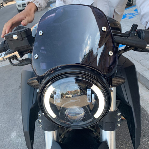 Universal Retro Headlight Windscreen Wind Deflector Fairing Instrument Visor for Harley Honda Yamaha Kawasaki Cafe Racer ► Photo 1/6