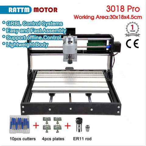 CNC 3018 pro GRBL control 3 Axias DIY Mini laser engraving machine 30x18x4.5cm Offline control Wood Router ► Photo 1/1