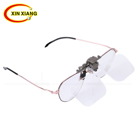 Head-mounted clip Glasses Magnifier 2X Magnifying Glass Eyewear Magnifier Reading Newspaper Jewelry Loupe Elderly People Lupe ► Photo 1/6