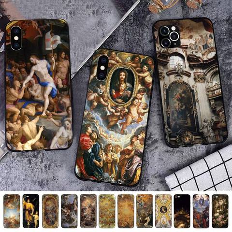 MaiYaCa Baroque religious catholic art mural painting Phone Case for iPhone 11 12 pro XS MAX 8 7 6 6S Plus X 5S SE 2022 XR cover ► Photo 1/6