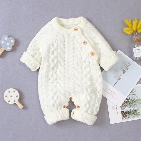 Baby Rompers Long Sleeve Winter Warm Knitted Infant Kids Boys Girls Jumpsuits Toddler Sweaters Outfits Autumn Children's Clothes ► Photo 1/6