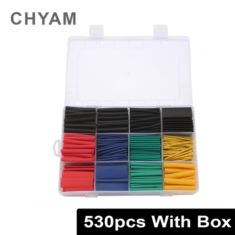 530pcs Heat Shrink Tube Cable Sleeve Tubing Wrap Shrinkable 2:1 Set Kit Ties Reusable Fastening Wire Organizer Cord ► Photo 1/6